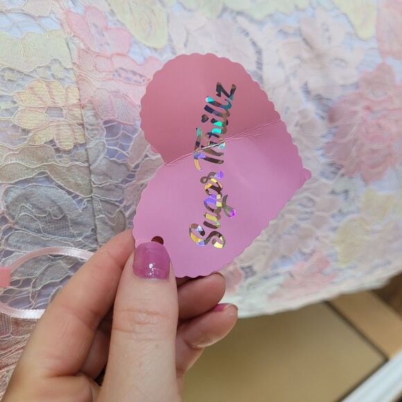 Sugar Thrillz Pastel Floral Lace Mini Dress - Picture 6 of 7